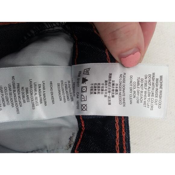 Levi's Boot Cut Slim Blue Jeans Denim Dark Wash Embroidered Girls NEW size 7 - Picture 5 of 5